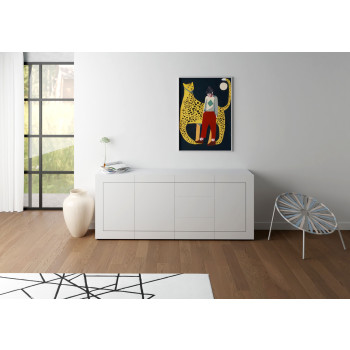  - Sideboard mit 3 Türen und 3 Schubladen, 200 x 40 x 83,5 cm, Elios, Hochglanzweiß