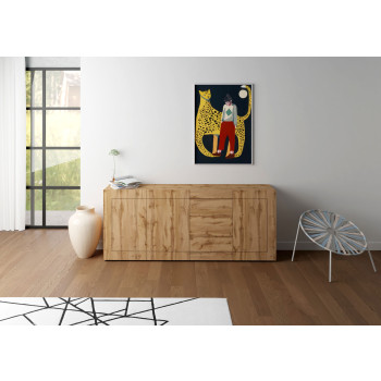  - Sideboard mit 3 Türen und 3 Schubladen, 200 x 40 x 83,5 cm, Elios, Hochglanzweiß