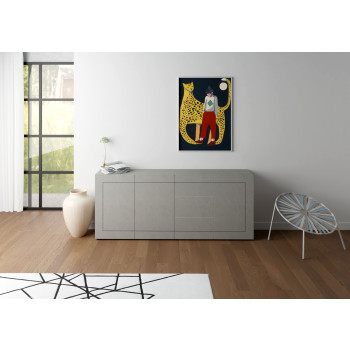  - Sideboard mit 3 Türen und 3 Schubladen, 200 x 40 x 83,5 cm, Elios, Hochglanzweiß