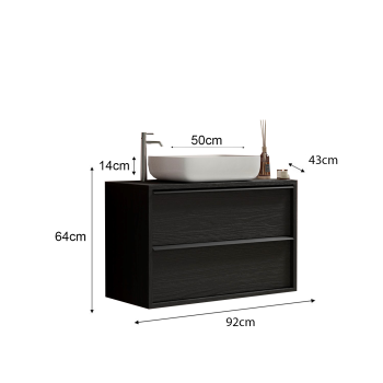 Standbadezimmerschrank mit 2 Schubladen – STAHL 