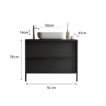 Standbadezimmerschrank mit 2 Schubladen – STAHL 