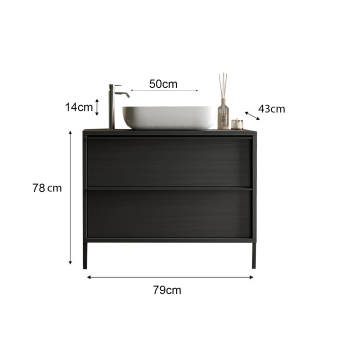 Standbadezimmerschrank mit 2 Schubladen – STAHL 
