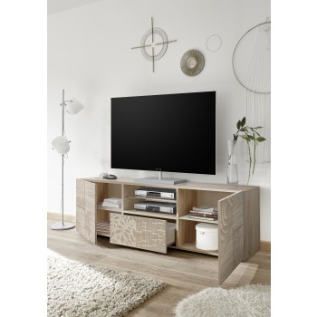 MIRO TV-Ständer mit 2 Türen und 1 Schublade, 181 x 57 x 43 cm