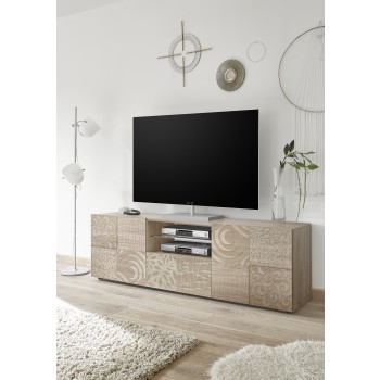 MIRO TV-Ständer mit 2 Türen und 1 Schublade, 181 x 57 x 43 cm