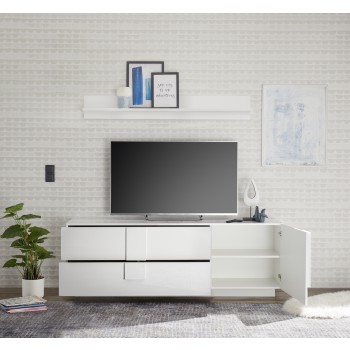 JUPITER TV-Ständer, 182 x 44 x 63 cm, 2 Schubladen, 1 Tür