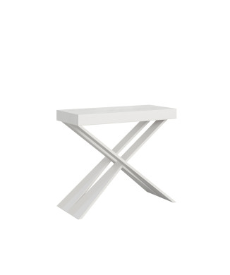 Ausziehbarer Konsolentisch 90x40/196 cm, Diago Small, weißes Gestell