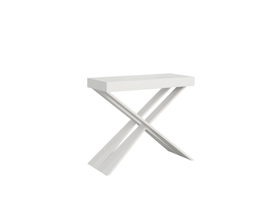 Ausziehbarer Konsolentisch 90x40/196 cm, Diago Small, weißes Gestell