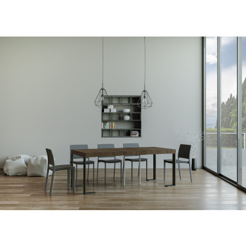 Ausziehbarer Konsolentisch 90x40/300 cm Tecno Premium mit anthrazitfarbenem Gestell