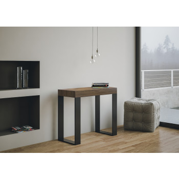 Ausziehbarer Konsolentisch 90x40/300 cm Tecno Premium mit anthrazitfarbenem Gestell