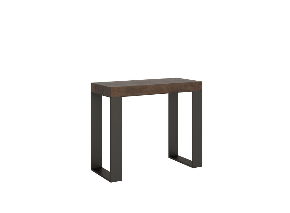 Ausziehbarer Konsolentisch 90x40/300 cm Tecno Premium mit anthrazitfarbenem Gestell