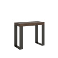 Ausziehbarer Konsolentisch 90x40/300 cm Tecno Premium mit anthrazitfarbenem Gestell