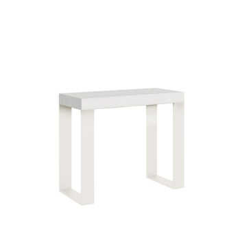 Ausziehbarer Konsolentisch 90x40/300 cm, Tecno-Gestell weiß