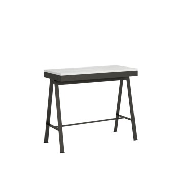 Banco Evolution Konsole mit anthrazitfarbenem Gestell – Ausziehbare Konsole 90 x 40/196 cm, Banco Small Evolution Natur-Eiche mit anthrazitfarbenem Gestell