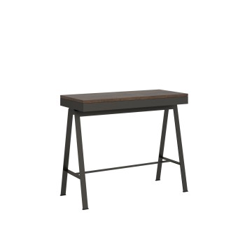 Banco Evolution Konsole mit anthrazitfarbenem Gestell – Ausziehbare Konsole 90 x 40/196 cm, Banco Small Evolution Natur-Eiche mit anthrazitfarbenem Gestell