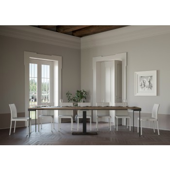 Capital Evolution Konsolentisch mit anthrazitfarbenem Gestell – Ausziehbarer Konsolentisch 90 x 40/300 cm, Capital Evolution Eiche Natur mit anthrazitfarbenem Gestell