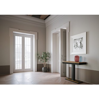 Capital Evolution Konsolentisch mit anthrazitfarbenem Gestell – Ausziehbarer Konsolentisch 90 x 40/300 cm, Capital Evolution Eiche Natur mit anthrazitfarbenem Gestell