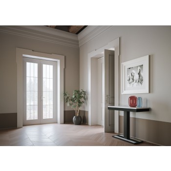 Capital Evolution Konsolentisch mit anthrazitfarbenem Gestell – Ausziehbarer Konsolentisch 90 x 40/300 cm, Capital Evolution Eiche Natur mit anthrazitfarbenem Gestell