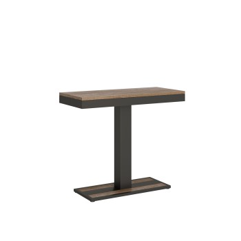 Capital Evolution Konsolentisch mit anthrazitfarbenem Gestell – Ausziehbarer Konsolentisch 90 x 40/300 cm, Capital Evolution Eiche Natur mit anthrazitfarbenem Gestell