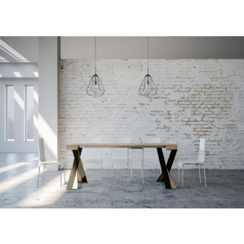Diago Konsolentisch mit anthrazitfarbenen Beinen – Diago Kleiner ausziehbarer Konsolentisch 90 x 40/196 cm mit Beinen aus weißer Esche und anthrazitfarbenen Beinen