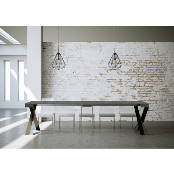 Diago Konsolentisch mit anthrazitfarbenen Beinen – 90 x 40/300 cm. Ausziehbarer Diago Konsolentisch mit Beinen aus weißer Esche und Anthrazit.