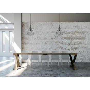 Diago Konsolentisch mit anthrazitfarbenen Beinen – 90 x 40/300 cm. Ausziehbarer Diago Konsolentisch mit Beinen aus weißer Esche und Anthrazit.