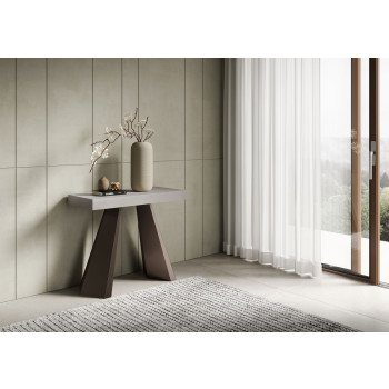 Diamante Konsolentisch mit Bärenbeinen – Ausziehbarer Konsolentisch 90 x 40/196 cm Diamante Klein, Esche weiß mit Bärengestell