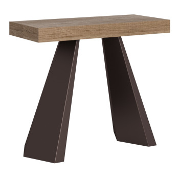 Diamante Konsolentisch mit Bärenbeinen – Ausziehbarer Konsolentisch 90 x 40/196 cm Diamante Small Premium Natur-Eiche mit Bärengestell