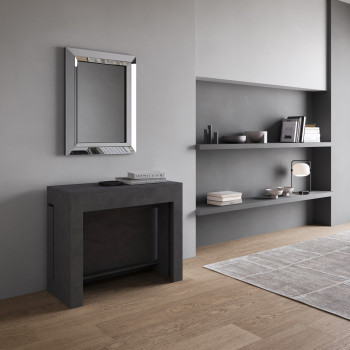 Evolve Konsole – Ausziehbare Konsole 90 x 42/302 cm, Evolve Esche weiß mit internen Erweiterungen