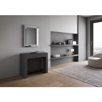 Evolve Konsole – Ausziehbare Konsole 90 x 42/302 cm, Evolve Esche weiß mit internen Erweiterungen