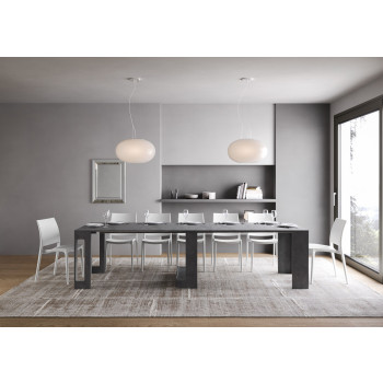 Evolve Konsole – Ausziehbare Konsole 90 x 42/302 cm, Evolve Esche weiß mit internen Erweiterungen