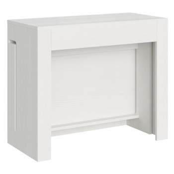 Evolve Konsole – Ausziehbare Konsole 90 x 42/302 cm, Evolve Esche weiß mit internen Erweiterungen