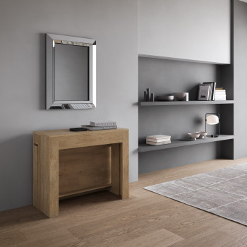 Evolve Konsole – Ausziehbare Konsole 90 x 42/302 cm, Evolve Esche weiß mit internen Erweiterungen