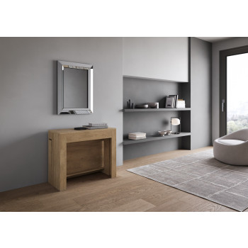 Evolve Konsole – Ausziehbare Konsole 90 x 42/302 cm, Evolve Esche weiß mit internen Erweiterungen