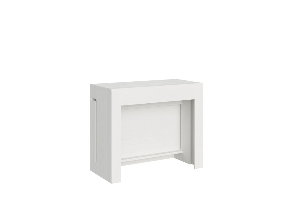 Evolve Konsole – Ausziehbare Konsole 90 x 42/302 cm, Evolve Esche weiß mit internen Erweiterungen