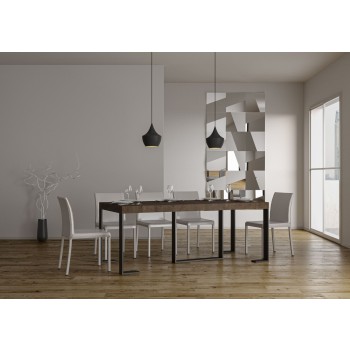 Futura Konsolentisch mit anthrazitfarbenem Gestell – Ausziehbarer Konsolentisch 90 x 40/196 cm Futura Small Premium Natur Eiche mit anthrazitfarbenem Gestell