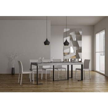Futura Konsolentisch mit anthrazitfarbenem Gestell – Ausziehbarer Konsolentisch 90 x 40/300 cm, Futura Premium Eiche Natur mit anthrazitfarbenem Gestell