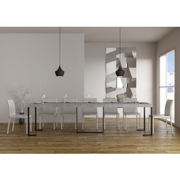 Futura Konsolentisch mit anthrazitfarbenem Gestell – Ausziehbarer Konsolentisch 90 x 40/300 cm, Futura Premium Eiche Natur mit anthrazitfarbenem Gestell