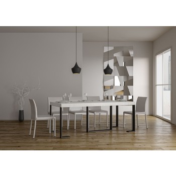 Futura Konsolentisch mit anthrazitfarbenem Gestell – Ausziehbarer Konsolentisch 90 x 40/300 cm, Futura Premium Eiche Natur mit anthrazitfarbenem Gestell