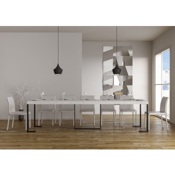 Futura Konsolentisch mit anthrazitfarbenem Gestell – Ausziehbarer Konsolentisch 90 x 40/300 cm, Futura Premium Eiche Natur mit anthrazitfarbenem Gestell