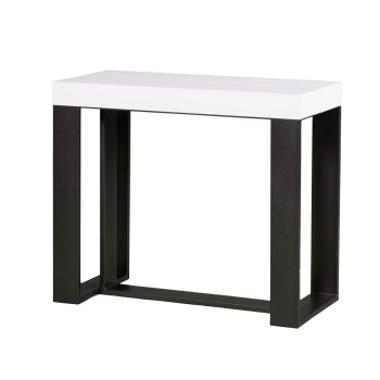 Futura Konsolentisch mit anthrazitfarbenem Gestell – Ausziehbarer Konsolentisch 90 x 40/300 cm, Futura Premium Eiche Natur mit anthrazitfarbenem Gestell