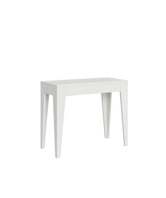 Isotta Konsolentisch – Ausziehbarer Konsolentisch 90 x 42/198 cm, Isotta Klein, Weiß Esche