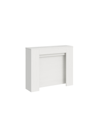 Kiba Konsolentisch – Ausziehbarer Kiba Konsolentisch 90 x 25/211 cm, Esche weiß, mit internen Auszügen