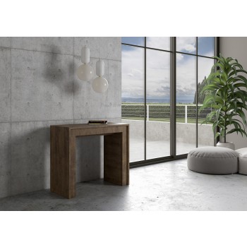 Mia Konsolentisch – Ausziehbarer Konsolentisch 90 x 42/198 cm, Mia Small, Weiß Esche