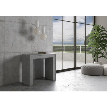 Mia Konsolentisch – Ausziehbarer Konsolentisch 90 x 42/198 cm, Mia Small, Weiß Esche
