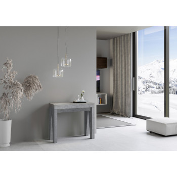 Naxy Konsolentisch – Ausziehbarer Konsolentisch 90 x 40/196 cm, Naxy Small, Weiß, Esche