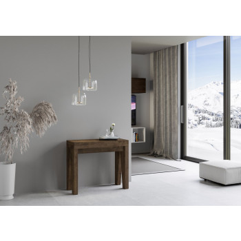 Naxy Konsolentisch – Ausziehbarer Konsolentisch 90 x 40/196 cm, Naxy Small, Weiß, Esche