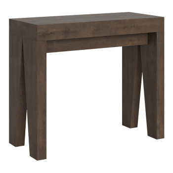 Naxy Konsolentisch – Ausziehbarer Konsolentisch 90 x 40/300 cm, Naxy Weiß-Esche