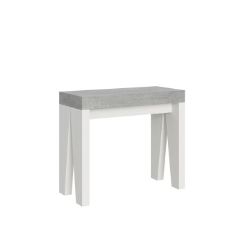 Naxy Konsolentisch – Ausziehbarer Konsolentisch 90 x 40/300 cm, Naxy Weiß-Esche