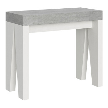 Naxy Konsolentisch – Ausziehbarer Konsolentisch 90 x 40/300 cm, Naxy Weiß-Esche