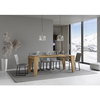 Naxy Konsolentisch – Ausziehbarer Konsolentisch 90 x 40/300 cm, Naxy Weiß-Esche